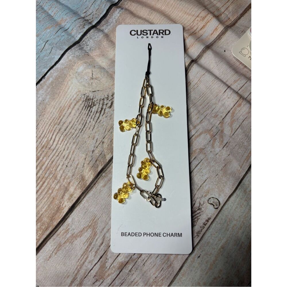 New Gummy Bear Gold Beaded Phone Charm